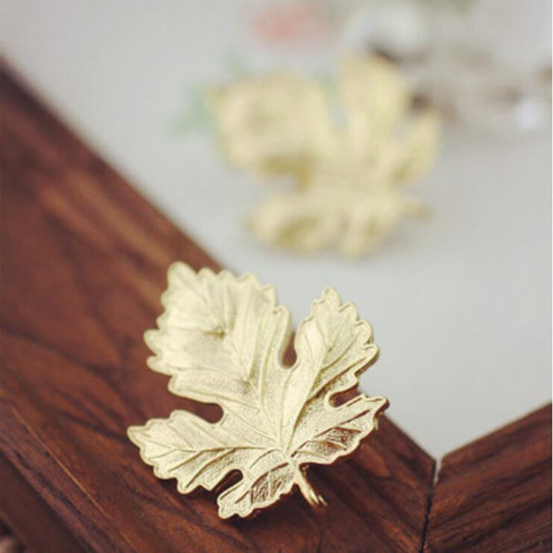 Leaf Brooch Pins Gift For Women Man Lovers' Jewelry Gold Sliver Color S  J4U66