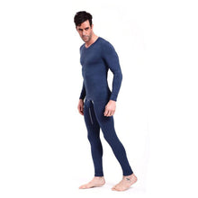 men 2pcs spandex thermal underwear pajama set long johns tops bottomxxxl J4U66
