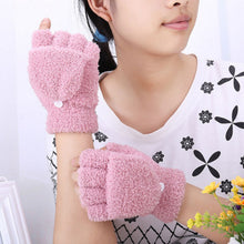 New Men Women Gloves Warm Half Finger Flip Knitted Mittens Glove 6 Colors  J4U66