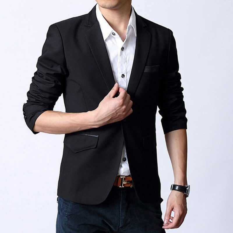 mens formal fit suit one button blazercasual slim coat jacket tops masculino J4U66