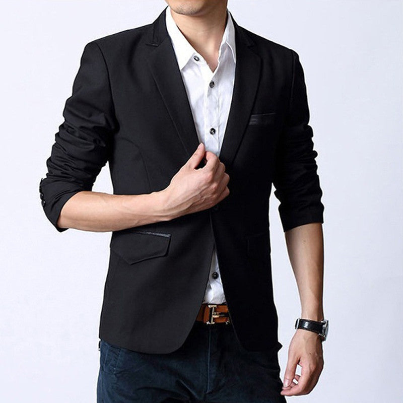 Men's Formal Fit Suit One Button Blazer Casual Slim Coat Jacket TopasculinoJFY66