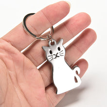 Metal cat keychains key rings animal key chains personalized car key holder pendant women bag charms key ring J4U66