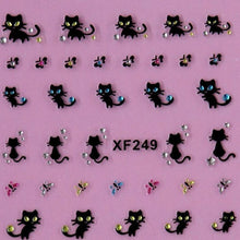 Nail Art Stickers Decals Nail Decoration Diamond Cat Butterf Lucky J4U66