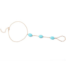 Nice Turquoise Beads Silver Chain Anklet Ankle Bracelet Foot Jewelry  J4U66