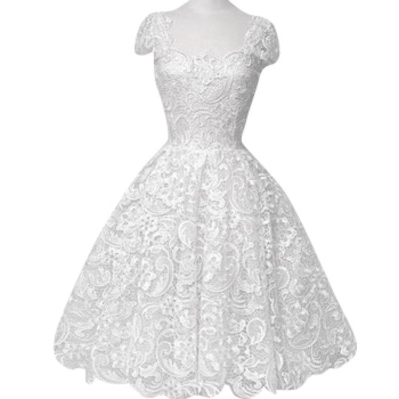 noble women mid chiffon dress formal gown white lace dresses J4U66