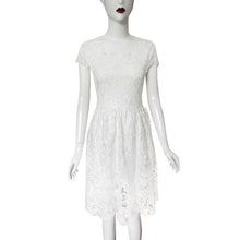 noble women mid chiffon dress formal gown white lace dresses J4U66
