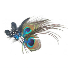 Peacock Feather Sparkling Rhinestones Bridal Wedding Hair Clip Head Accessory for Women Lady Beauty J4U66