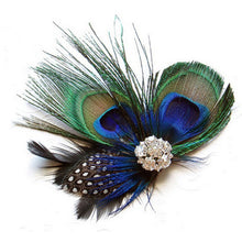 Peacock Feather Sparkling Rhinestones Bridal Wedding Hair Clip Head Accessory for Women Lady Beauty J4U66