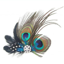 Peacock Feather Sparkling Rhinestones Bridal Wedding Hair Clip Head Accessory for Women Lady Beauty J4U66