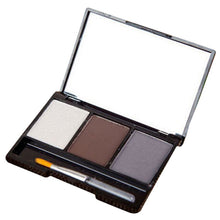 Kit 3 Colour Eyebrow Powder Shadow Palette Enhancer with Ended Brush J4U66