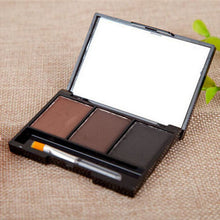 Kit 3 Colour Eyebrow Powder Shadow Palette Enhancer with Ended Brush J4U66