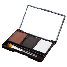 Kit 3 Colour Eyebrow Powder Shadow Palette Enhancer with Ended Brush J4U66