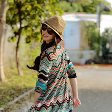 korean style women beach foldable straw sunhat rainbow sunbonnet for lady womens sunhats J4U66