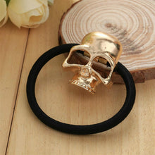 Punk Skull Hair Tie Cuff Wrap Ponytail Holder Hair Band Rope Accessories Gold,Silver,Bronze color J4U66