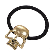 Punk Skull Hair Tie Cuff Wrap Ponytail Holder Hair Band Rope Accessories Gold,Silver,Bronze color J4U66