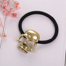 Punk Skull Hair Tie Cuff Wrap Ponytail Holder Hair Band Rope Accessories Gold,Silver,Bronze color J4U66