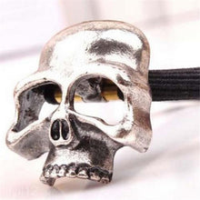 Punk Skull Hair Tie Cuff Wrap Ponytail Holder Hair Band Rope Accessories Gold,Silver,Bronze color J4U66