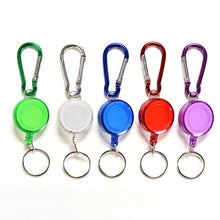 Retractable Metal Card Badge Holder Ring Belt Clip Pull Camping Key Chain Colourful Strap Carabiner Clip Card label Keyring J4U66