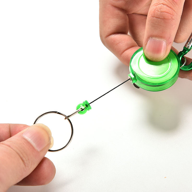 Retractable Metal Card Badge Holder Ring Belt Clip Pull Camping Key Chain Colourful Strap Carabiner Clip Card label Keyring J4U66