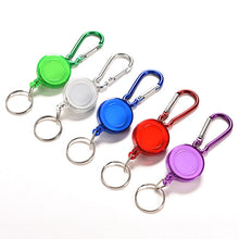 Retractable Metal Card Badge Holder Ring Belt Clip Pull Camping Key Chain Colourful Strap Carabiner Clip Card label Keyring J4U66
