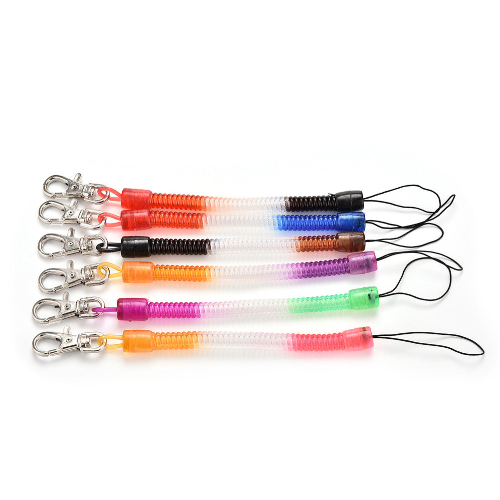 Retractable telephone cord key chain mobile phone chain plastic keychain tool elastic rope rope J4U66