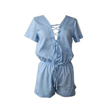 S-XL Party Bodycon Jumpsuit Deep V-Neck Clubwear Playsuit Romper Short Sleeve Plus Size Women Clothing J4U66