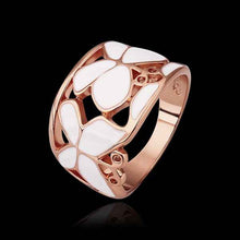 18k gold plated rings for men rose wihte flower anel feminino joias  523 J4U66
