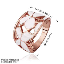18k gold plated rings for men rose wihte flower anel feminino joias  523 J4U66
