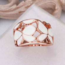 18k gold plated rings for men rose wihte flower anel feminino joias  523 J4U66