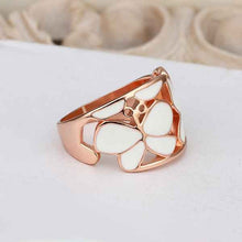 18k gold plated rings for men rose wihte flower anel feminino joias  523 J4U66