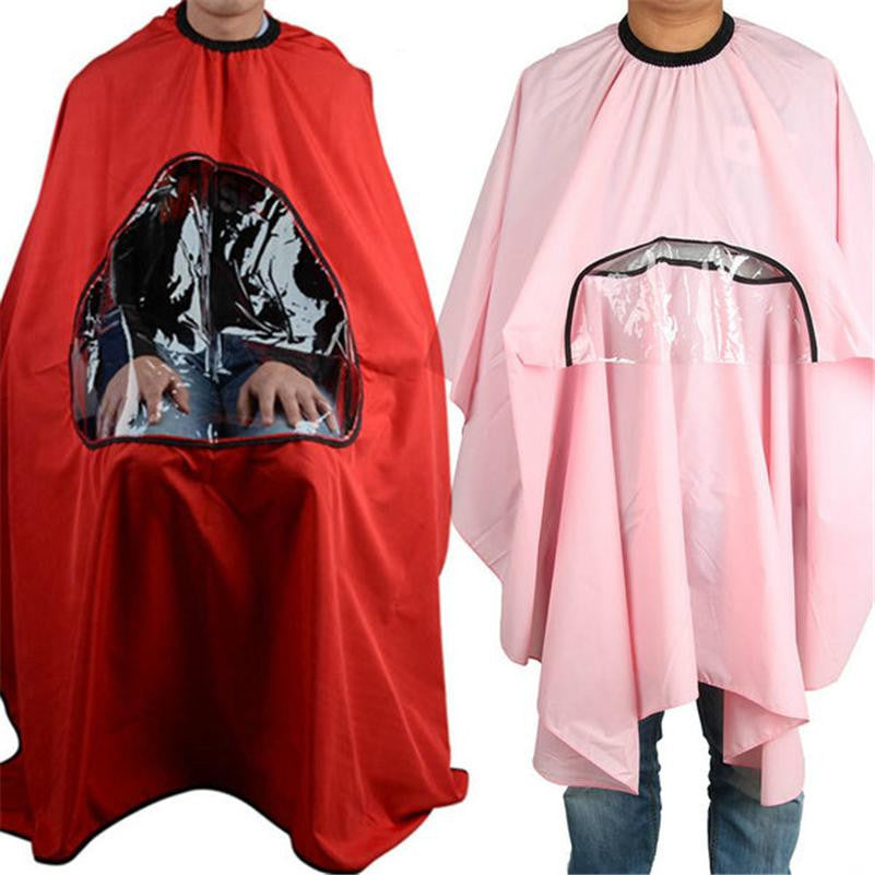 salon barbers hairdressing cape gown haircutting clothes viewing window J4U66