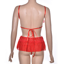 Sexy Costumes Details Sexy Lingerie Dress Underwear Lace Set Erotic Lingerie+G-string Balck Red  J4U66