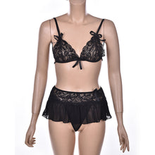 Sexy Costumes Details Sexy Lingerie Dress Underwear Lace Set Erotic Lingerie+G-string Balck Red  J4U66
