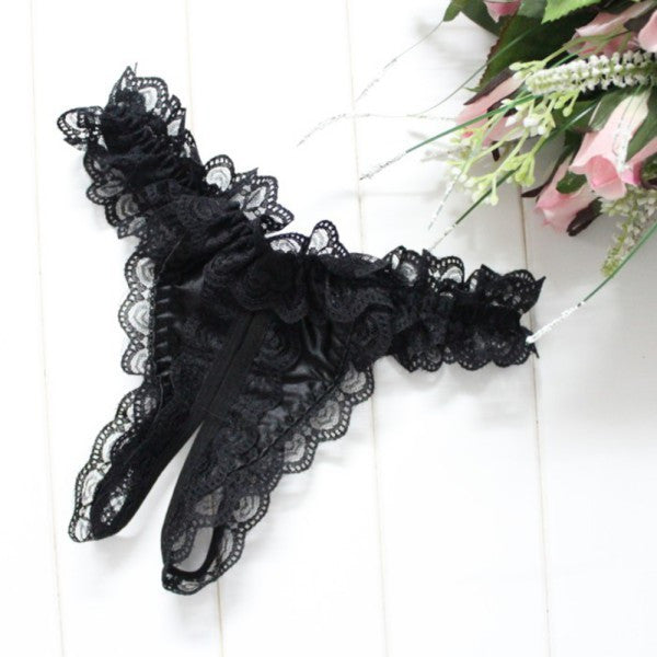 New Sexy Lingerie Women Lace Open Crotch Panties Knickers Briefs G-string Thongs Underwear Intimates J4U66