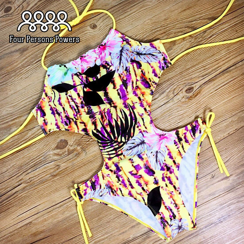 sexy one piece high cut one piece swimwear monokini backless beachwear swimsuit J4U66