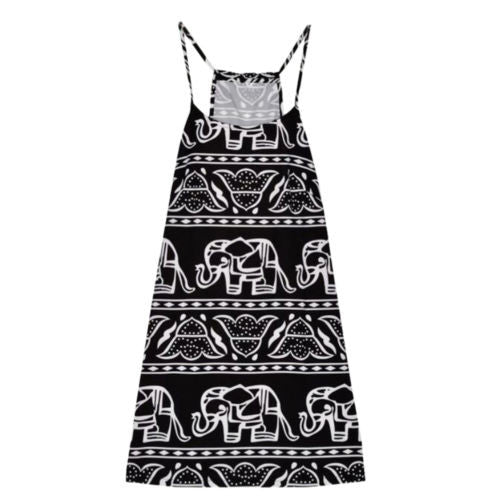Sexy Style Women Work Sexy Abobe Knee Dress Spaghetti Strap Dresses Elephant Sleeveless J4U66