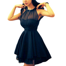 sexy women chiffon dress mesh sleeveless backless party dress sexy club dress clubwear dress black rose J4U66