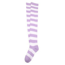 New Sexy Women Ladies Over the Knee Thigh High Striped Cotton Stockings  J4U66