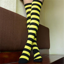 New Sexy Women Ladies Over the Knee Thigh High Striped Cotton Stockings  J4U66