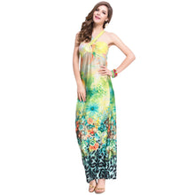sexy women long dress floral print round neck sleeveless ankle length maxi dress vestidos femininos J4U66