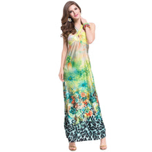 sexy women long dress floral print round neck sleeveless ankle length maxi dress vestidos femininos J4U66