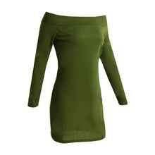 sexy women off shoulder bodycon dress slash neck long sleeve pencil bandage dress solid ladies party mini dresses J4U66