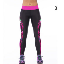 Sexy Women Polyester Spandex Leggings High Elastic Slim Leggings Fitness Workout Trousers 3D Print Pants J4U66