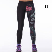 Sexy Women Polyester Spandex Leggings High Elastic Slim Leggings Fitness Workout Trousers 3D Print Pants J4U66