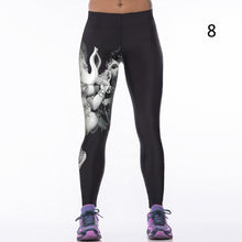 Sexy Women Polyester Spandex Leggings High Elastic Slim Leggings Fitness Workout Trousers 3D Print Pants J4U66