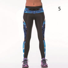 Sexy Women Polyester Spandex Leggings High Elastic Slim Leggings Fitness Workout Trousers 3D Print Pants J4U66