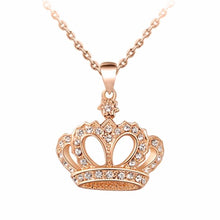 Silver Gold Plated Pendant Necklaces Rhinestone Crystal Crown Necklace Classic Chokers Necklace Jewelry For Women J4U66