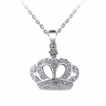 Silver Gold Plated Pendant Necklaces Rhinestone Crystal Crown Necklace Classic Chokers Necklace Jewelry For Women J4U66
