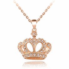 Silver Gold Plated Pendant Necklaces Rhinestone Crystal Crown Necklace Classic Chokers Necklace Jewelry For Women J4U66