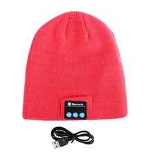 soft warm beanie hat wireless bluetooth smart cap headphone headset speaker mic J4U66